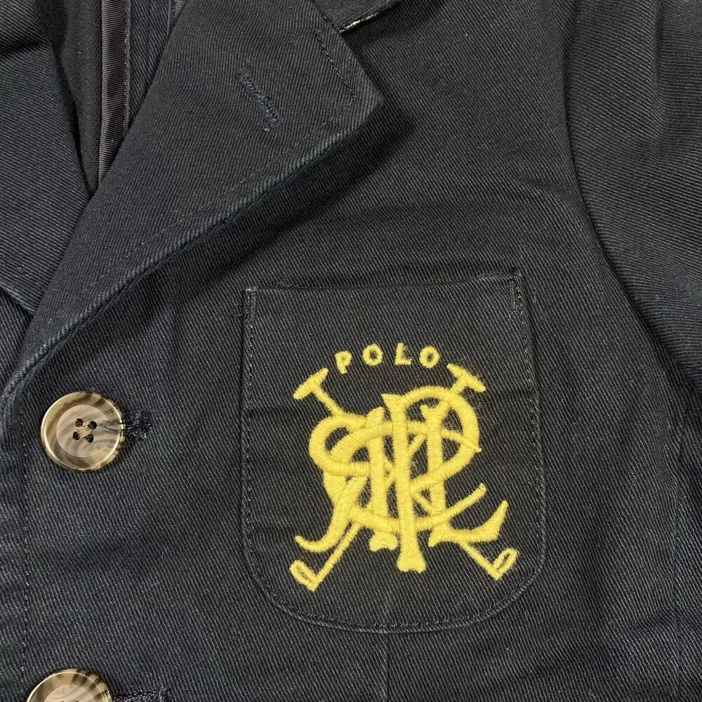 Ralph Lauren Polo Boy Blazer Jacket 3T Crest Navy Blue Preppy Academia Gentleman